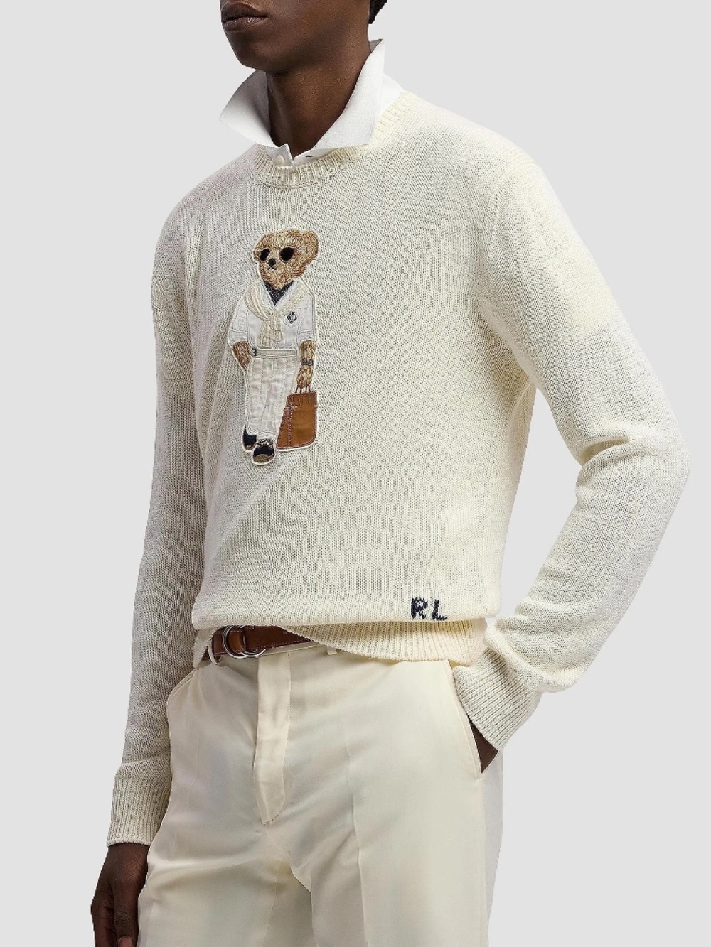 Ralph Lauren Purple Label Polo Bear Silk-Linen Sweater Size -XS
